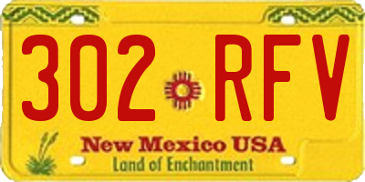 NM license plate 302RFV