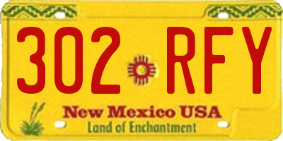 NM license plate 302RFY