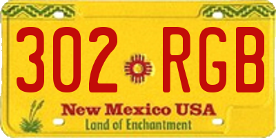 NM license plate 302RGB
