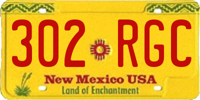 NM license plate 302RGC