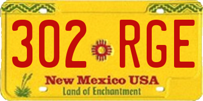 NM license plate 302RGE