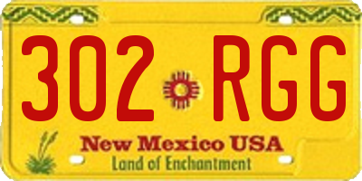NM license plate 302RGG