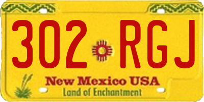 NM license plate 302RGJ