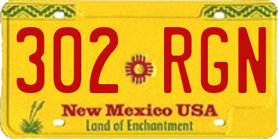 NM license plate 302RGN