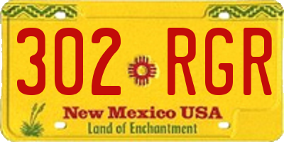 NM license plate 302RGR