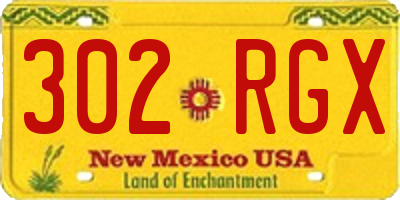 NM license plate 302RGX