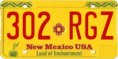 NM license plate 302RGZ