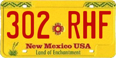 NM license plate 302RHF