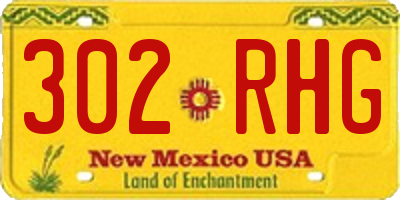 NM license plate 302RHG