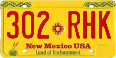 NM license plate 302RHK