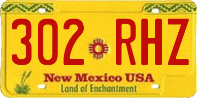 NM license plate 302RHZ