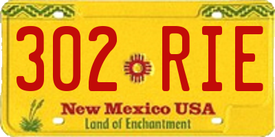 NM license plate 302RIE
