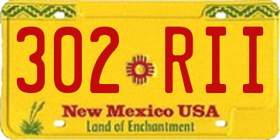 NM license plate 302RII