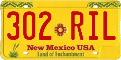 NM license plate 302RIL