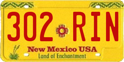 NM license plate 302RIN
