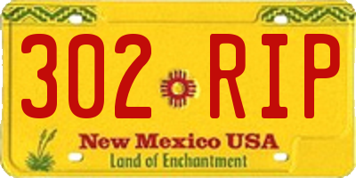 NM license plate 302RIP