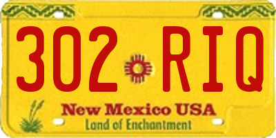 NM license plate 302RIQ