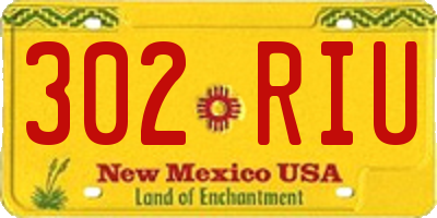 NM license plate 302RIU