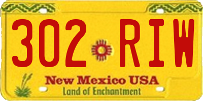 NM license plate 302RIW