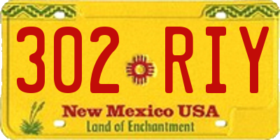 NM license plate 302RIY