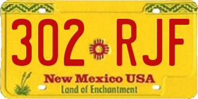 NM license plate 302RJF