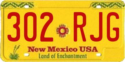 NM license plate 302RJG