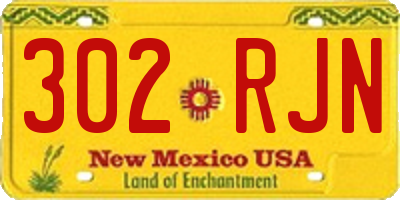 NM license plate 302RJN
