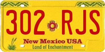 NM license plate 302RJS
