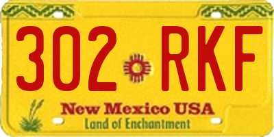 NM license plate 302RKF