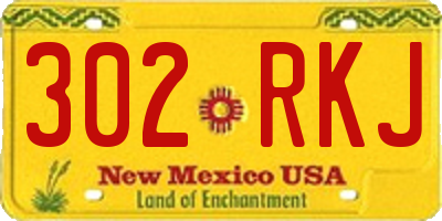 NM license plate 302RKJ
