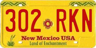 NM license plate 302RKN
