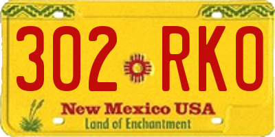 NM license plate 302RKO