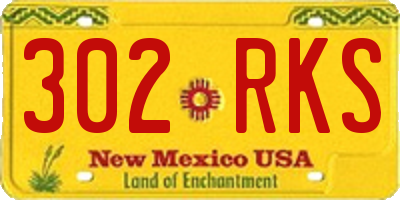 NM license plate 302RKS
