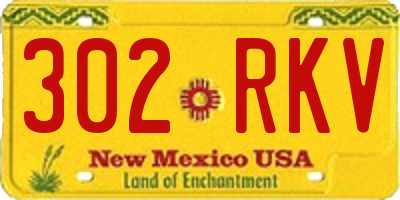 NM license plate 302RKV