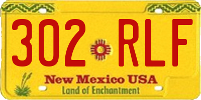 NM license plate 302RLF