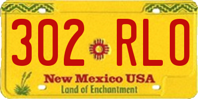 NM license plate 302RLO