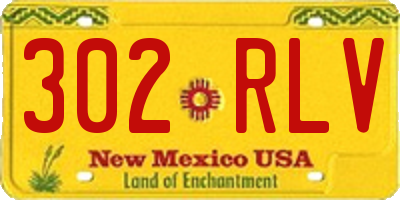 NM license plate 302RLV