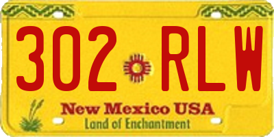 NM license plate 302RLW