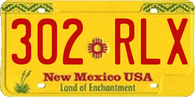 NM license plate 302RLX