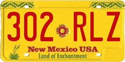 NM license plate 302RLZ