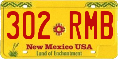 NM license plate 302RMB