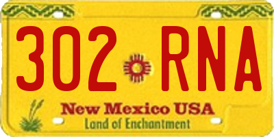 NM license plate 302RNA