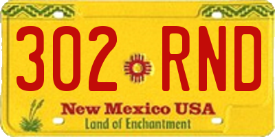 NM license plate 302RND