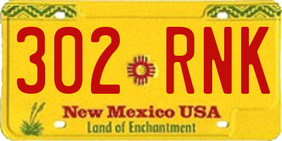NM license plate 302RNK