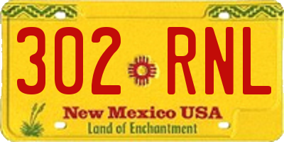 NM license plate 302RNL
