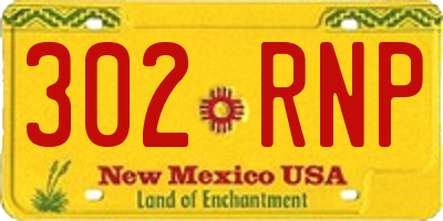 NM license plate 302RNP