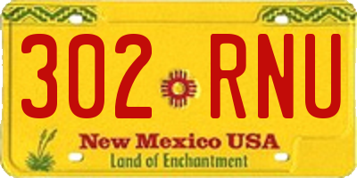 NM license plate 302RNU