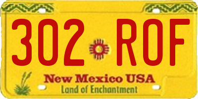 NM license plate 302ROF