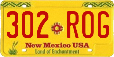 NM license plate 302ROG