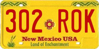NM license plate 302ROK